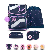 Belmil Smarty Schulranzen-Set 5-tlg. - FLOWERS BLUE
