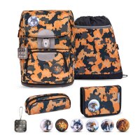 Belmil Motion Schulranzen-Set 5-tlg. - ORANGE CAMOUFLAGE
